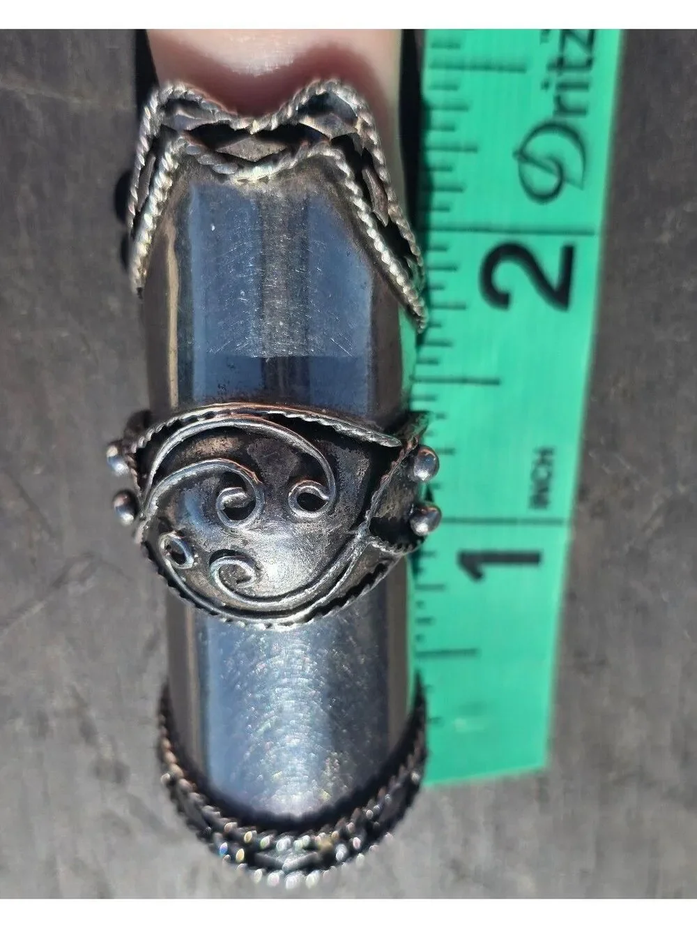 VTG 925 Sterling Silver Articulated Full Finger Ring 28g Sz 9 Gothic Renaissance